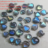 Labradorite Crystal Pendant Necklace Colorful Beads Jewelry