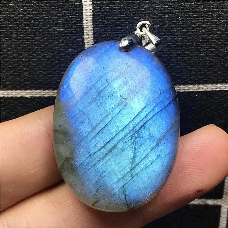 Labradorite Pendant Healing Crystal Silver Beads Moonstone AAAAA