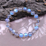 Labradorite Round Beads Bracelet Grey Moonstone Stone