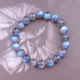 Labradorite Round Beads Bracelet Grey Moonstone Stone