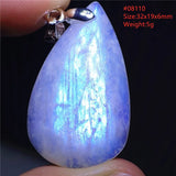 Moonstone Oval Beads Pendant Necklace 925 Sterling Silver Crystal AAAAA