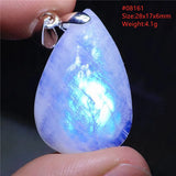 Moonstone Oval Beads Pendant Necklace 925 Sterling Silver Crystal AAAAA