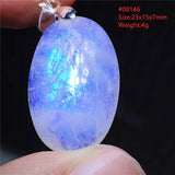 Moonstone Oval Beads Pendant Necklace 925 Sterling Silver Crystal AAAAA
