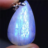 Moonstone Pendant Necklace Clear Beads Oval Crystal Healing