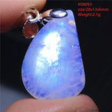 Moonstone Pendant Necklace Clear Beads Oval Crystal Healing