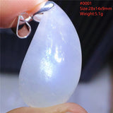 Moonstone Pendant Necklace Clear Beads Oval Crystal Healing