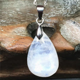 Moonstone Pendant Necklace Genuine Crystal Silver Chains Jewelry