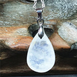 Moonstone Pendant Necklace Genuine Crystal Silver Chains Jewelry
