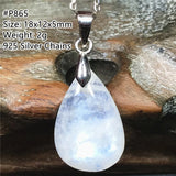 Moonstone Pendant Necklace Genuine Crystal Silver Chains Jewelry