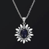 Natural Light Moonstone Pendant Vintage Style S925 Sterling Silver Jewelry