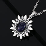 Natural Light Moonstone Pendant Vintage Style S925 Sterling Silver Jewelry