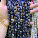 Natural Iolite Beads 15'' DIY Stone Loose Beads Jewelry Making