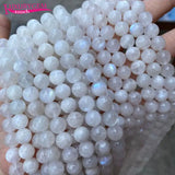 Moonstone Round Shape Spacer Smooth Beads 4/6/8/10mm DIY Jewelry