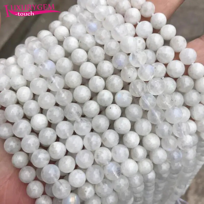 Moonstone Round Shape Spacer Smooth Beads 4/6/8/10mm DIY Jewelry