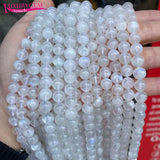 Moonstone Round Shape Spacer Smooth Beads 4/6/8/10mm DIY Jewelry