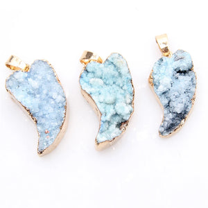 Purple Druzy Water Drop Chakra Stone Pendant for Jewelry Making