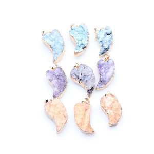 Purple Druzy Water Drop Chakra Stone Pendant for Jewelry Making