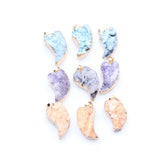 Purple Druzy Water Drop Chakra Stone Pendant for Jewelry Making