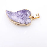 Purple Druzy Water Drop Chakra Stone Pendant for Jewelry Making