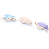 Purple Druzy Water Drop Chakra Stone Pendant for Jewelry Making