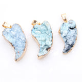 Purple Druzy Water Drop Chakra Stone Pendant for Jewelry Making