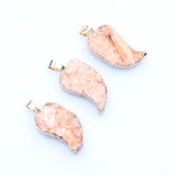 Purple Druzy Water Drop Chakra Stone Pendant for Jewelry Making