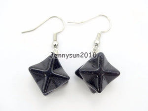 Sand Gems Stone Merkaba Healing Reiki Chakra Earrings Set