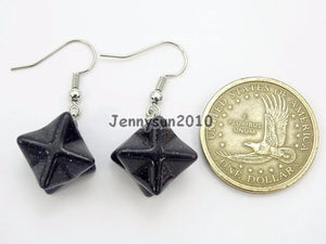 Sand Gems Stone Merkaba Healing Reiki Chakra Earrings Set