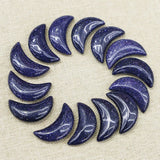 Sand Stone Moon Gemstone Home Decor Craft Gift Pendant Necklace 12Pcs