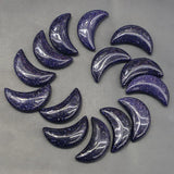 Sand Stone Moon Gemstone Home Decor Craft Gift Pendant Necklace 12Pcs