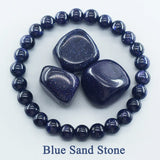 Natural Sand Stone Round Beads Bracelet for Men and Women