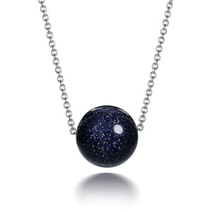 Sandstone Pendant 925 Silver Necklace Women Jewelry