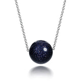 Sandstone Pendant 925 Silver Necklace Women Jewelry