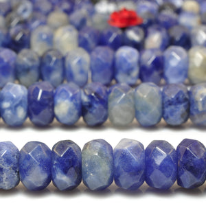 Natural Sodalite Faceted Rondelle Loose Beads Gemstone Bracelet Necklace