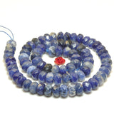 Natural Sodalite Faceted Rondelle Loose Beads Gemstone Bracelet Necklace