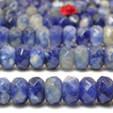 Natural Sodalite Faceted Rondelle Loose Beads Gemstone Bracelet Necklace