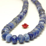Natural Sodalite Faceted Rondelle Loose Beads Gemstone Bracelet Necklace