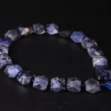 Natural Sodalite Faceted Square Slab Nugget Loose Beads