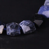 Natural Sodalite Faceted Square Slab Nugget Loose Beads