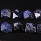 Natural Sodalite Faceted Square Slab Nugget Loose Beads
