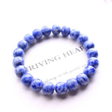 Sodalite Jade Barrel Beads Bracelet 10mm Gemstone Women Men