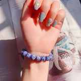 Sodalite Jade Barrel Beads Bracelet 10mm Gemstone Women Men