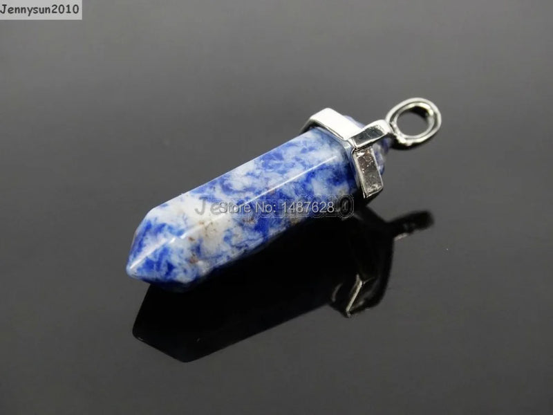 Natural Hexagonal Pointed Healing Reiki Chakra Pendant Beads Necklace Earrings