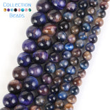 Starry Sky Tiger Eyes Stone Round Beads 6-10mm for Jewelry Making