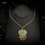 Stone Pendant Necklace Plated Tassels Slid Chain Stone Necklace