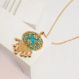 Stone Pendant Necklace Plated Tassels Slid Chain Stone Necklace