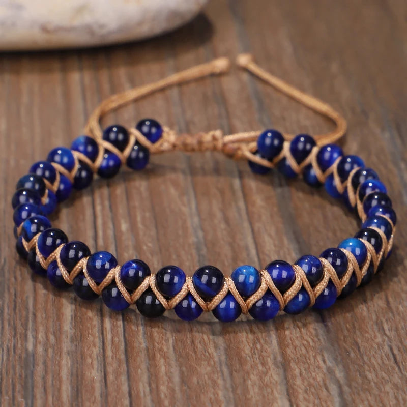 Tiger Eye Bracelet Braided Cuff Bracelet For Women