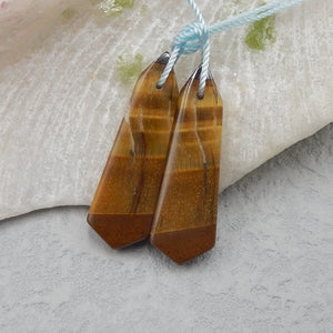 Natural Tiger Eye Earrings Bead 32X10X4mm