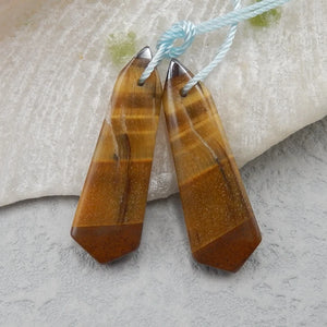Natural Tiger Eye Earrings Bead 32X10X4mm