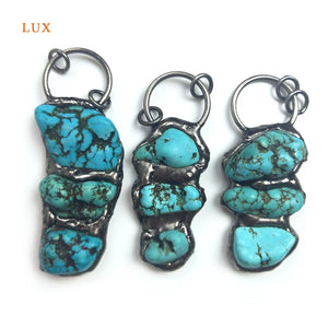 Natural Turquoise Pendant Aqua Gemstone Pendant Boho Stone Necklace